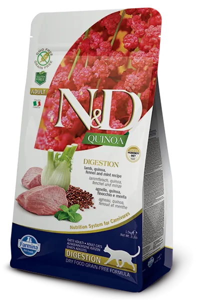 Корм Farmina N&D GF Quinoa Digestion Cat (Ягненок и фенхель) для кошек