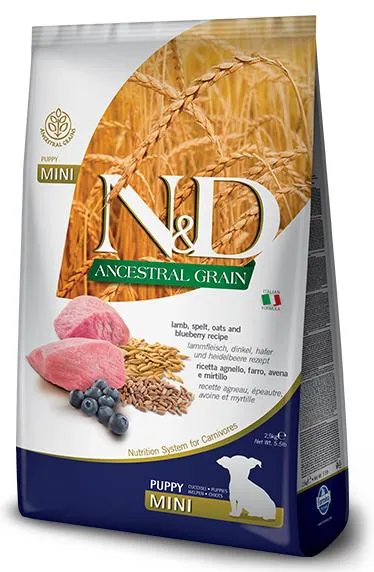 Farmina N&D Ancestral Grain Puppy Mini (Ягненок и черника)
