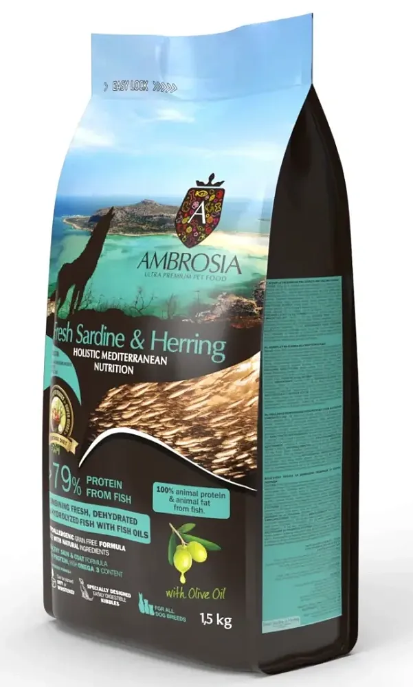 AMBROSIA Mediterranean Puppy All breeds (Сардина, сельдь)