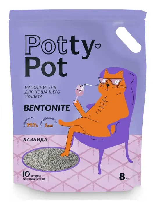 Potty-Pot Бентонитовый наполнитель Лаванда