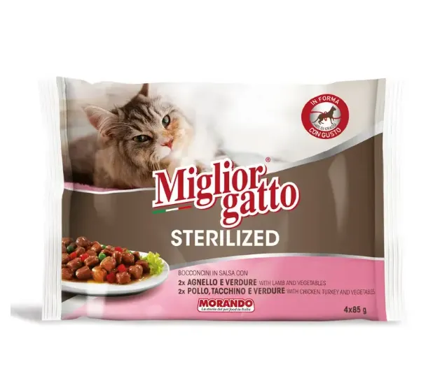 Miglior Gatto Sterilized Multi Pack Кусочки в соусе, 85 г х 4 шт