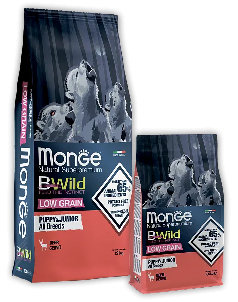 Monge Dog BWild Low Grain Puppy All Breeds (Оленина) 2,5 кг