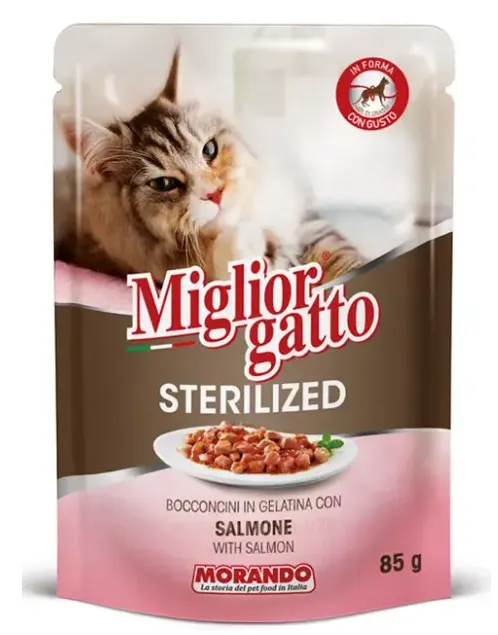 Miglior Gatto Sterilized Кусочки в желе (Лосось)