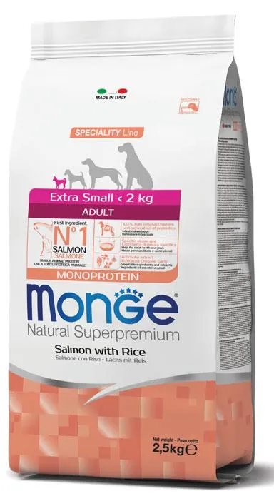 Monge Dog Speciality Adult X-Small (Лосось, рис) 2,5 кг