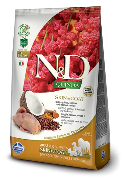 Farmina N&D Quinoa Skin & Coat Adult All Breeds (Перепел, киноа), 800 г
