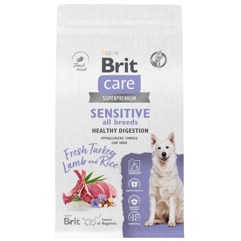 Корм Brit Care Dog Adult Sensitive Healthy Digestion (Индейка, ягненок) для собак