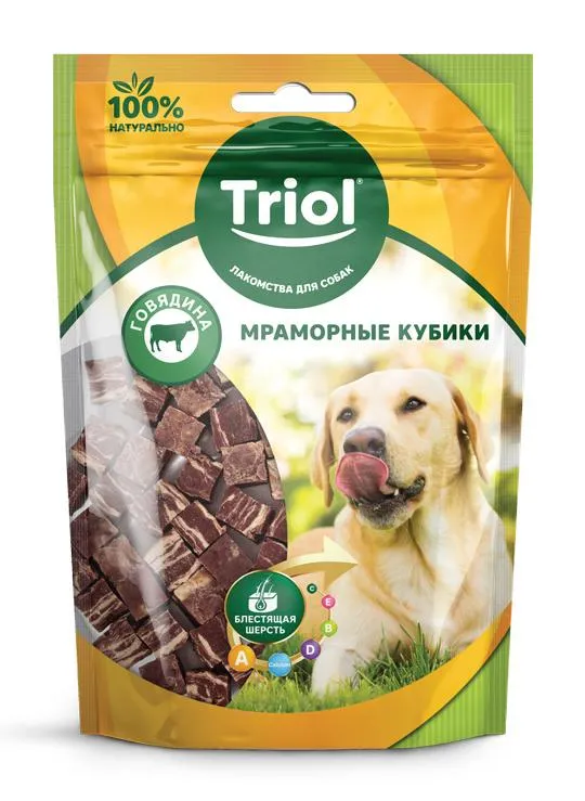 Triol Мраморные кубики из говядины для собак