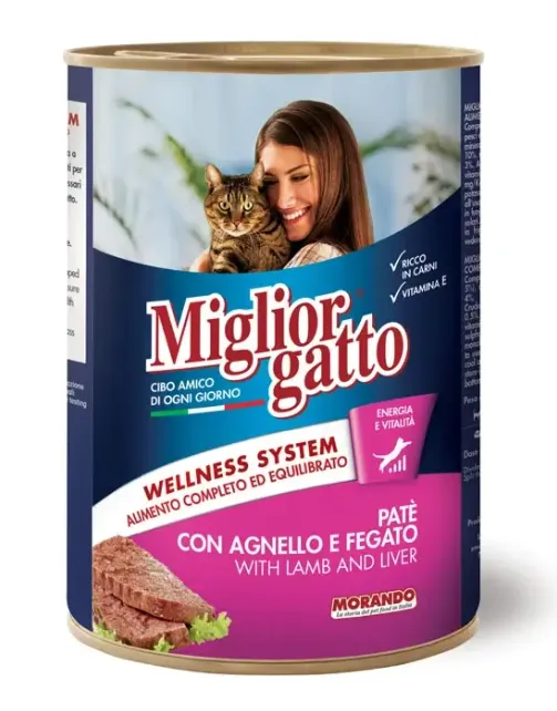 Miglior Gatto Паштет с ягнёнком и печенью, 400 г