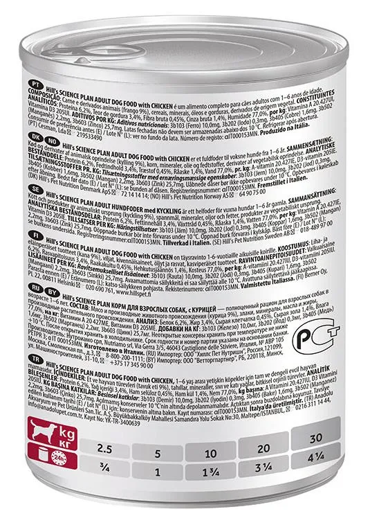 Hill's Science Plan Консервы для собак для поддержания мышечной массы и здорового иммунитета (курица)