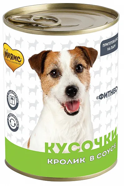 Мнямс консервы для собак Кусочки в соусе с кроликом "Фитнес"