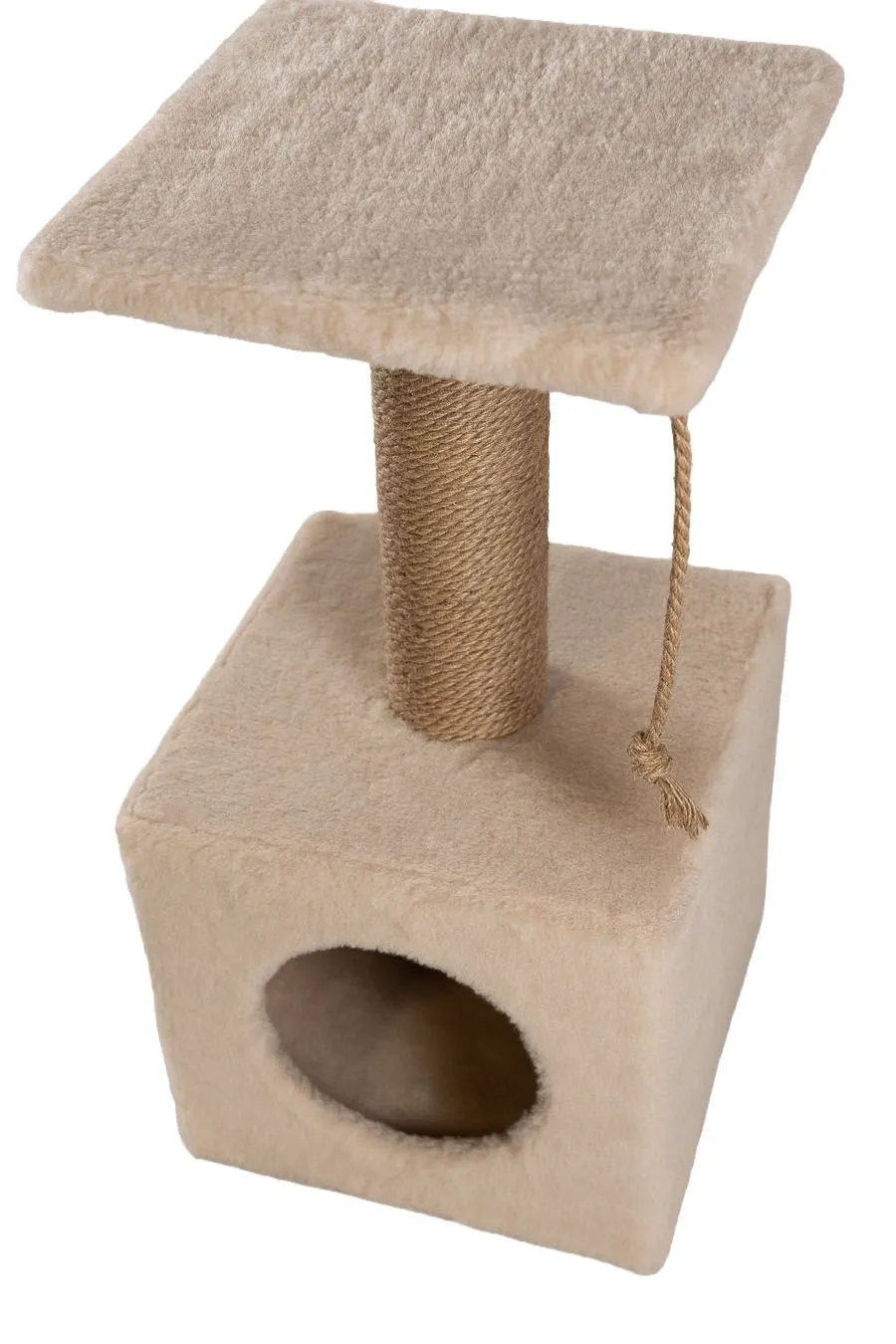 Cat House Когтеточка "Домик с полкой", 65 см, джут