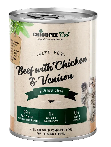 Chicopee Kitten (Паштет с говядиной, курицей и олениной)