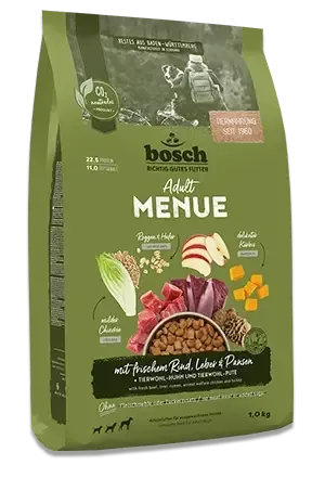 Корм Bosch HPC Menue Adult (Говядина с субпродуктами, рожью и овсом) для собак