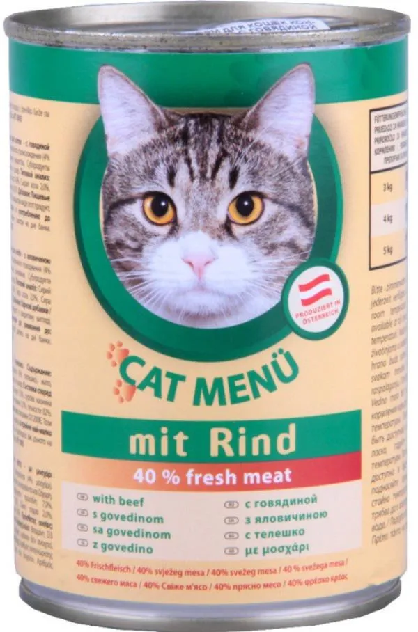 CAT Menu Консервир. корм для кошек (Говядина), 415 г
