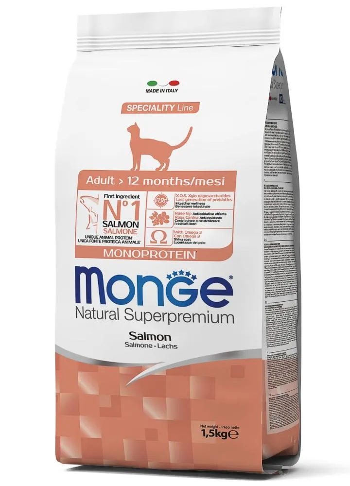 Monge Cat Monoprotein Adult (Лосось), 1,5 кг
