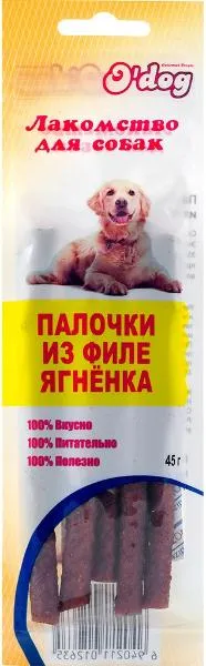 O'dog Лакомство Палочки из филе ягнёнка