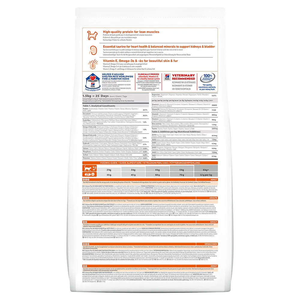 Корм Hill's Science Plan No Grain для взрослых кошек (Курица)