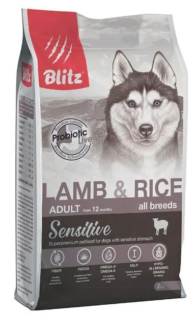 BLITZ Sensitive Adult (Ягненок, рис), 1,8 кг