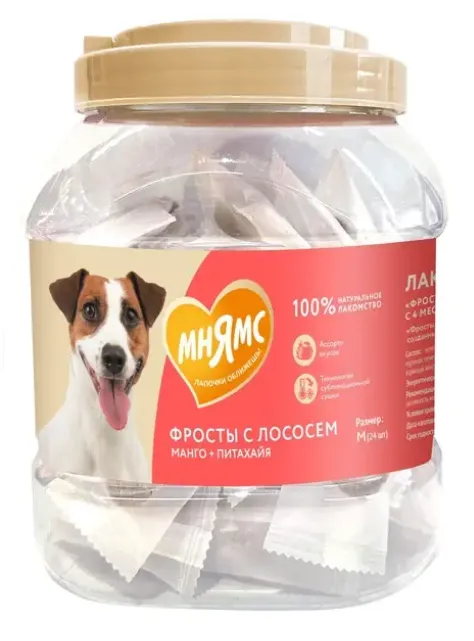 Мнямс Фросты с лососем, манго и питахайей, размер М