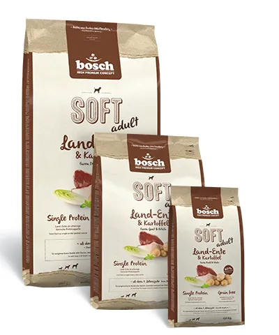 Корм Bosch Soft+ (Утка с картофелем) для собак