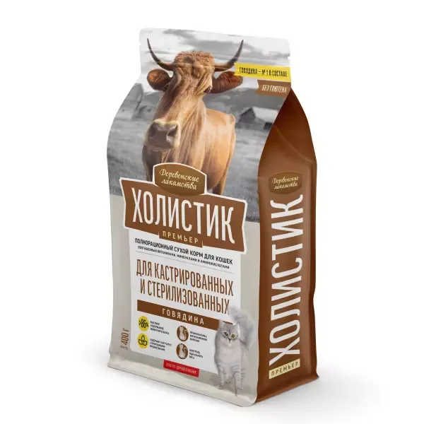 Деревенские лакомства Холистик Премьер для стерилизованных кошек (Говядина)