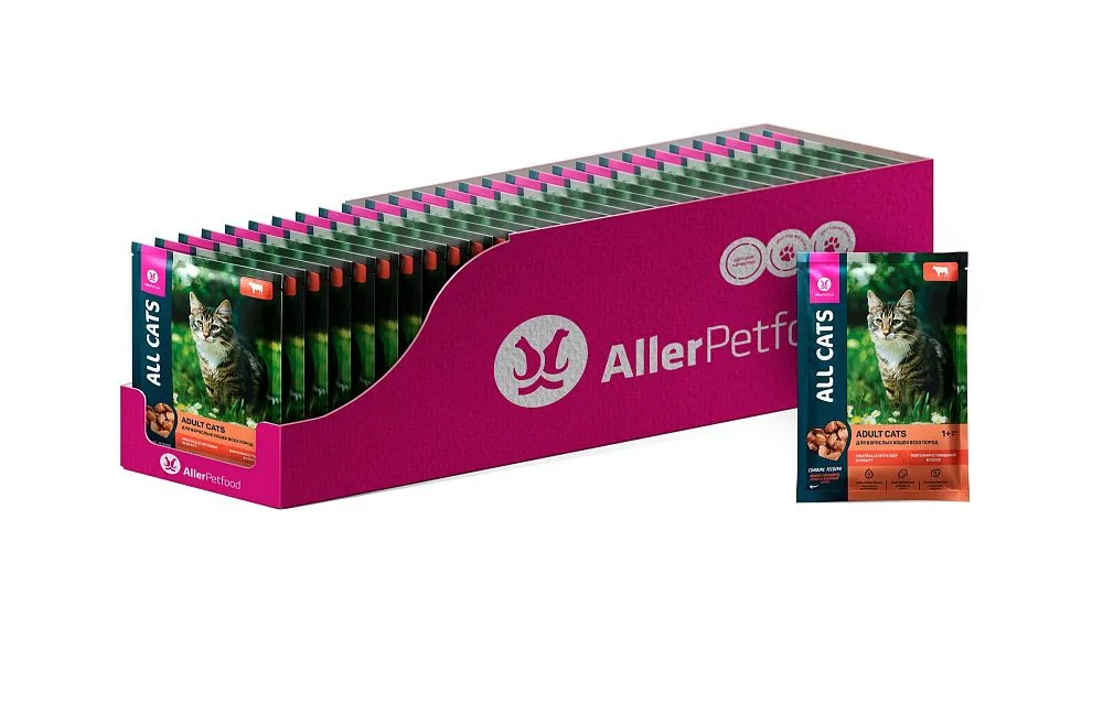 Влажный корм All Cats тефтельки с говядиной в соусе