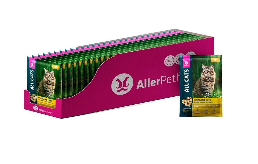 Влажный корм All Cats для стерилизованных кошек Тефтельки с курицей в соусе