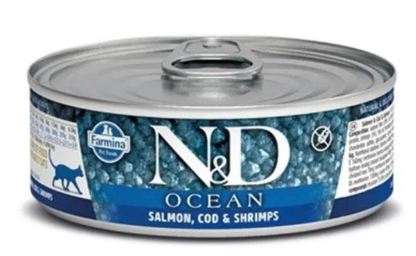 Консервы Farmina N&D Ocean Cat (Лосось, треска, креветки)