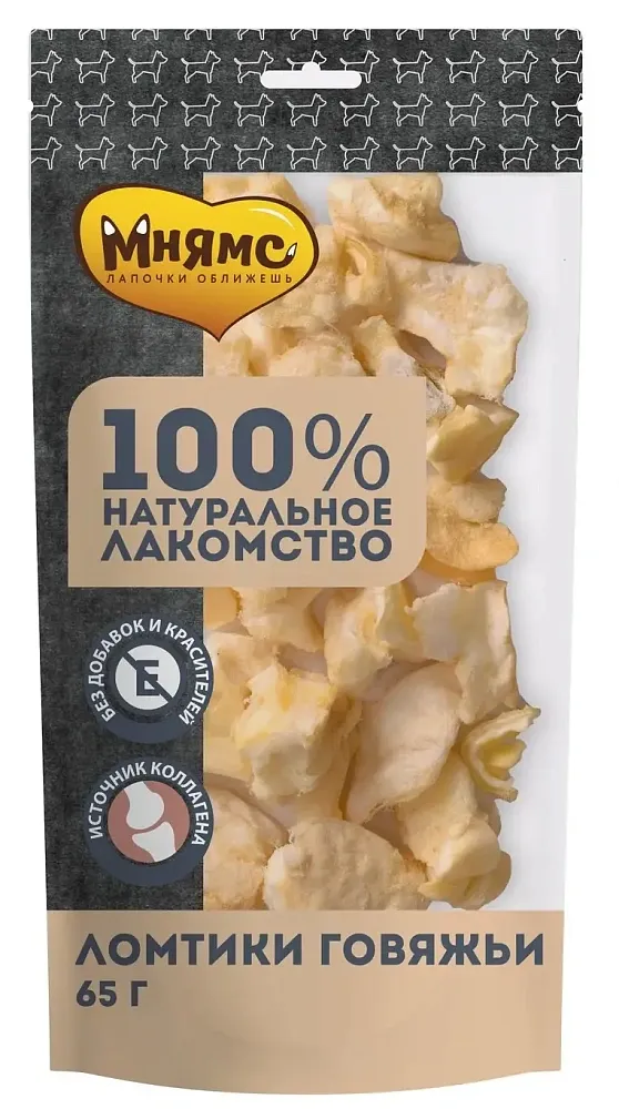 Мнямс Ломтики говяжьи для собак, 65 г