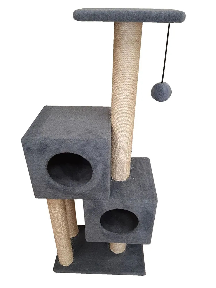 Cat House Комплекс "Двойной домик", 127 см, сизаль