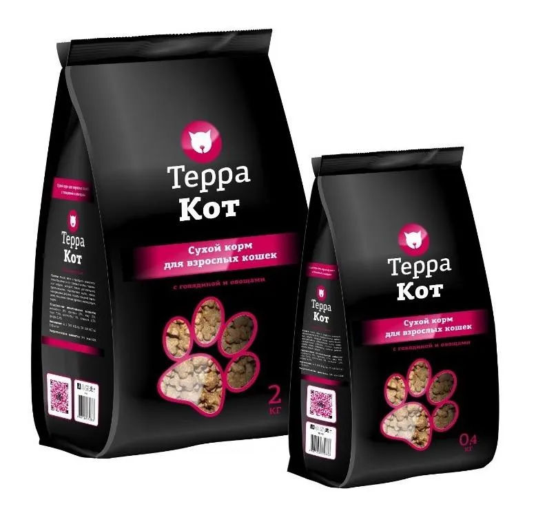 Терра Кот для взрослых кошек (Говядина/овощи)