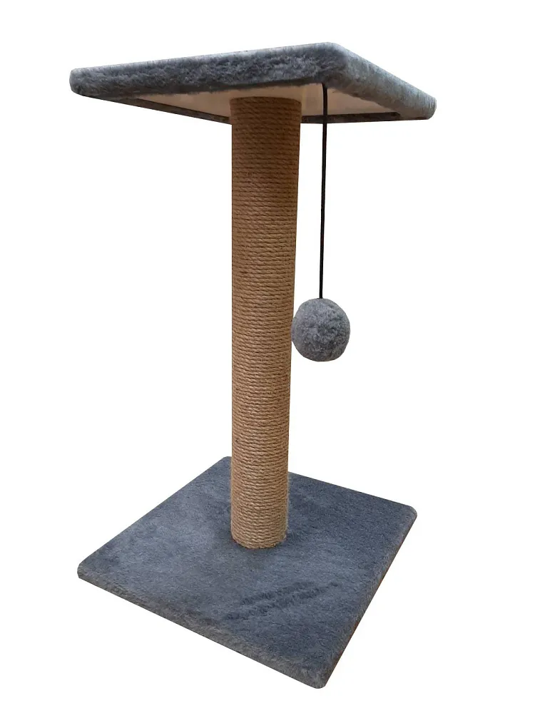 Cat House Когтеточка - столбик с полкой, 70 см, джут