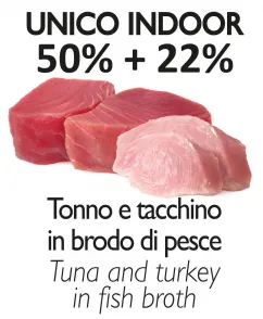 Unica Natura UNICO INDOOR Ломтики тунца и индейки для котят