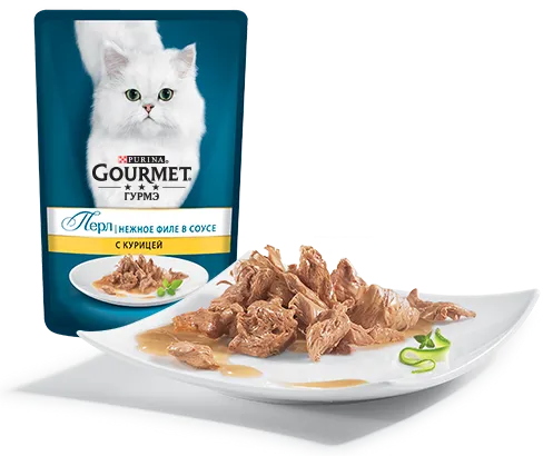 Gourmet Перл Нежное филе в соусе с курицей, 75 г