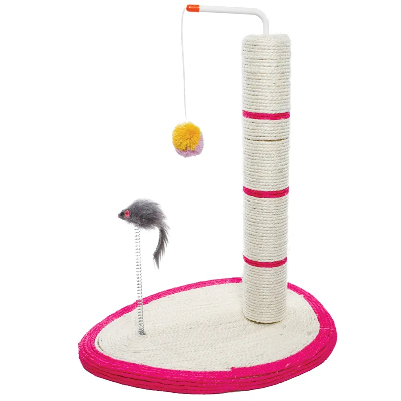 Triol Когтеточка Столбик №205 с мышкой на пружине и шариком