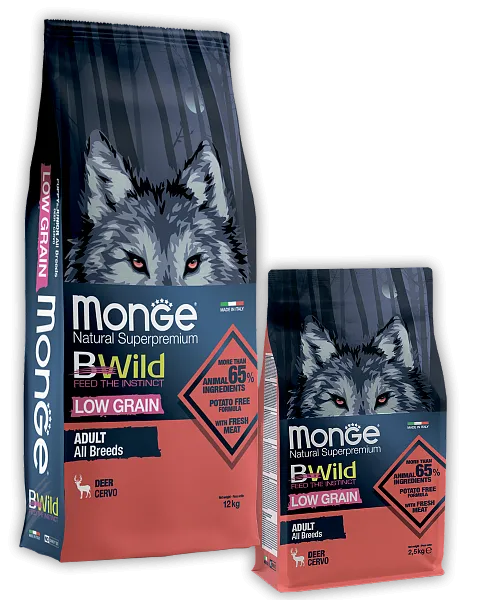 Monge Dog BWild Low Grain Adult All Breeds (Оленина), 2,5 кг