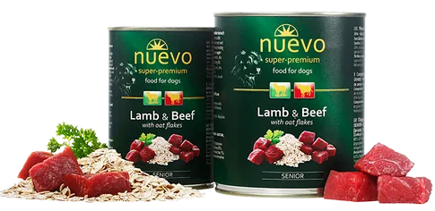 Nuevo Lamb & Beef with oat flakes Senior dog, 400 г