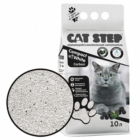 Cat Step Наполнитель белый Compact White Carbon
