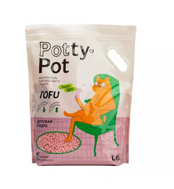Potty-Pot Наполнитель ТОФУ Супер лайт Детская пудра