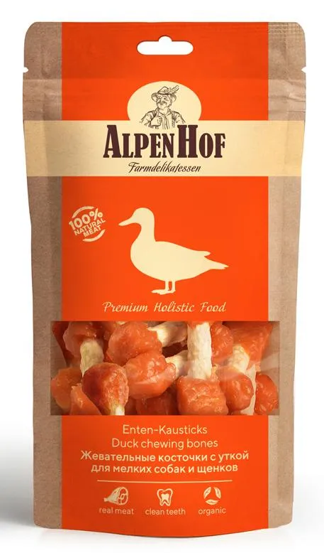 AlpenHof Жевательные косточки с уткой для мелких собак и щенков 50 г