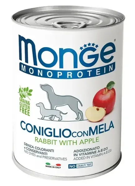 Monge Dog Natural Monoprotein Fruits Паштет из кролика с яблоками