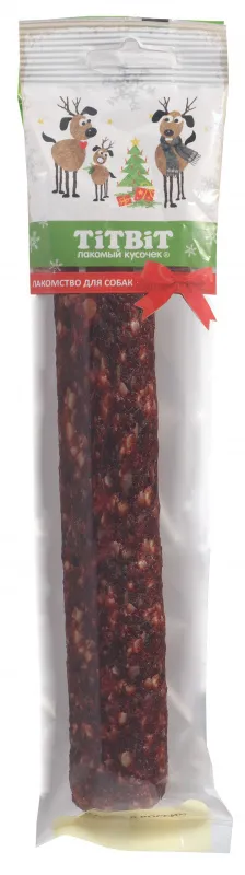 ТИТБИТ Сервелат Кремлевский для собак (Новогодняя коллекция) 200 г