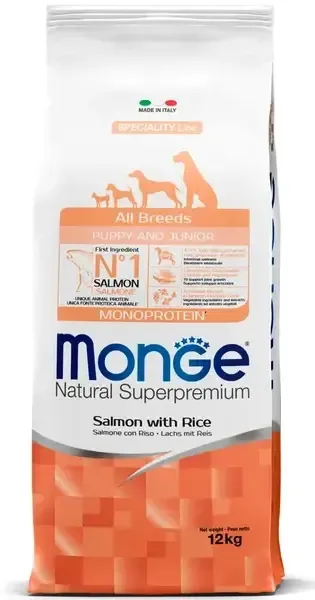 Monge Dog Speciality Puppy&Junior All Breeds (Лосось, рис)