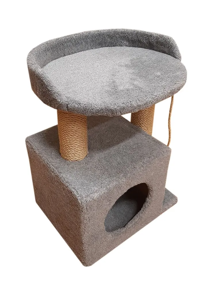 Bast Стандарт Когтеточка Домик с овальной полкой 55 см, джут