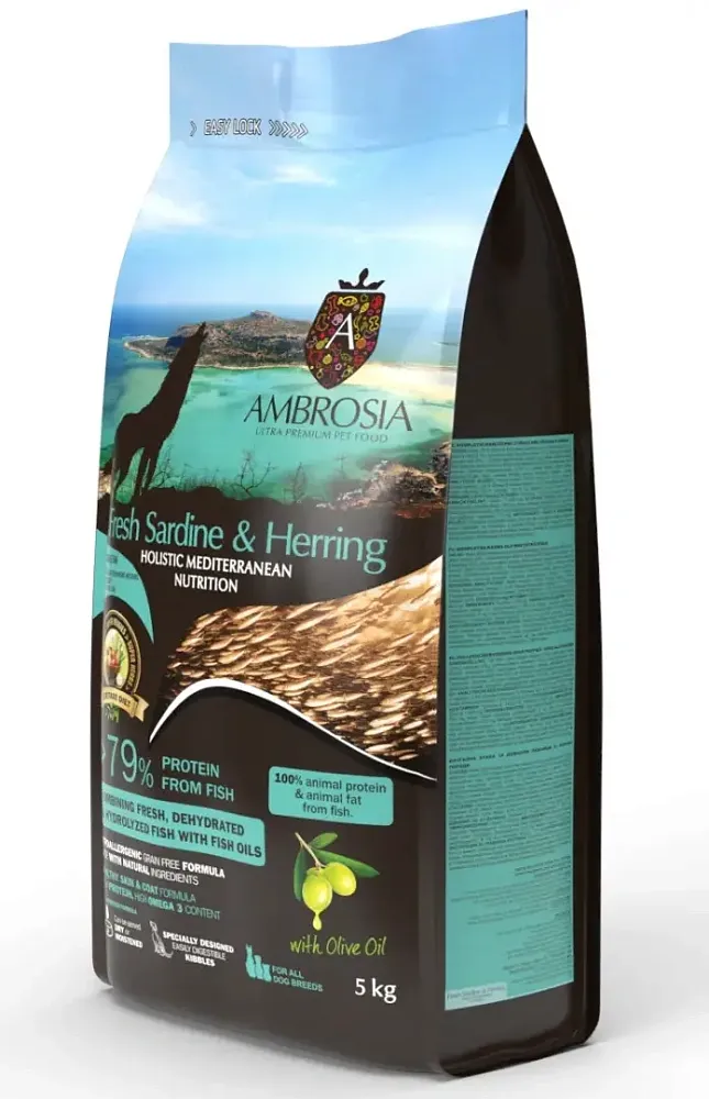 AMBROSIA Mediterranean Puppy All breeds (Сардина, сельдь)