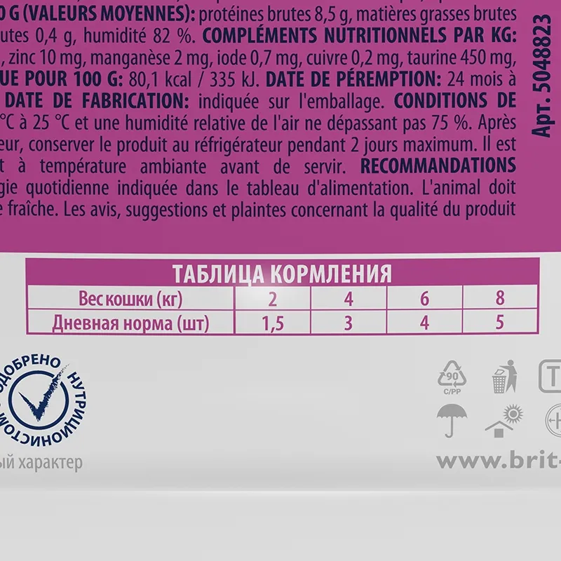 Brit Premium Cat Pouches (Курица, индейка)