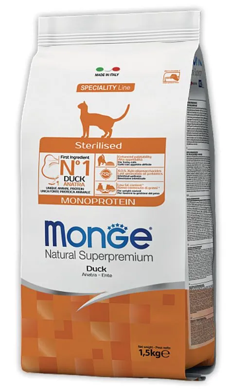 Корм Monge Cat Monoprotein Sterilized (Утка) для кошек