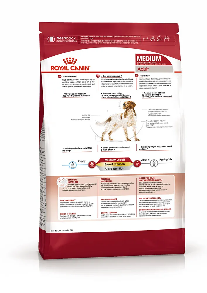 Корм Royal Canin Medium Adult для взрослых собак средних размеров от 12 месяцев
