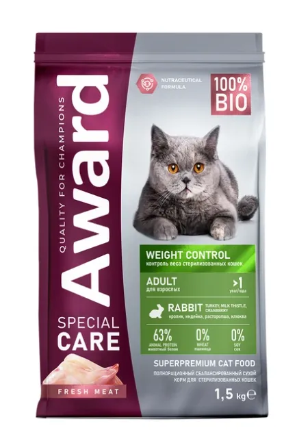 Award Special Care Adult Cat Weight Control (Кролик)