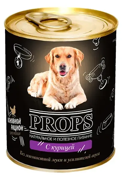 Props Консервы с курицей для средних и крупных собак, 338 г
